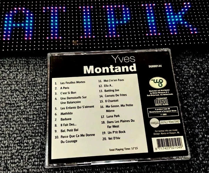 🎤 Yves Montand - Cd Raro 20 Títulos Cultos Importado dos Países Baixos 🎶 – photo 2